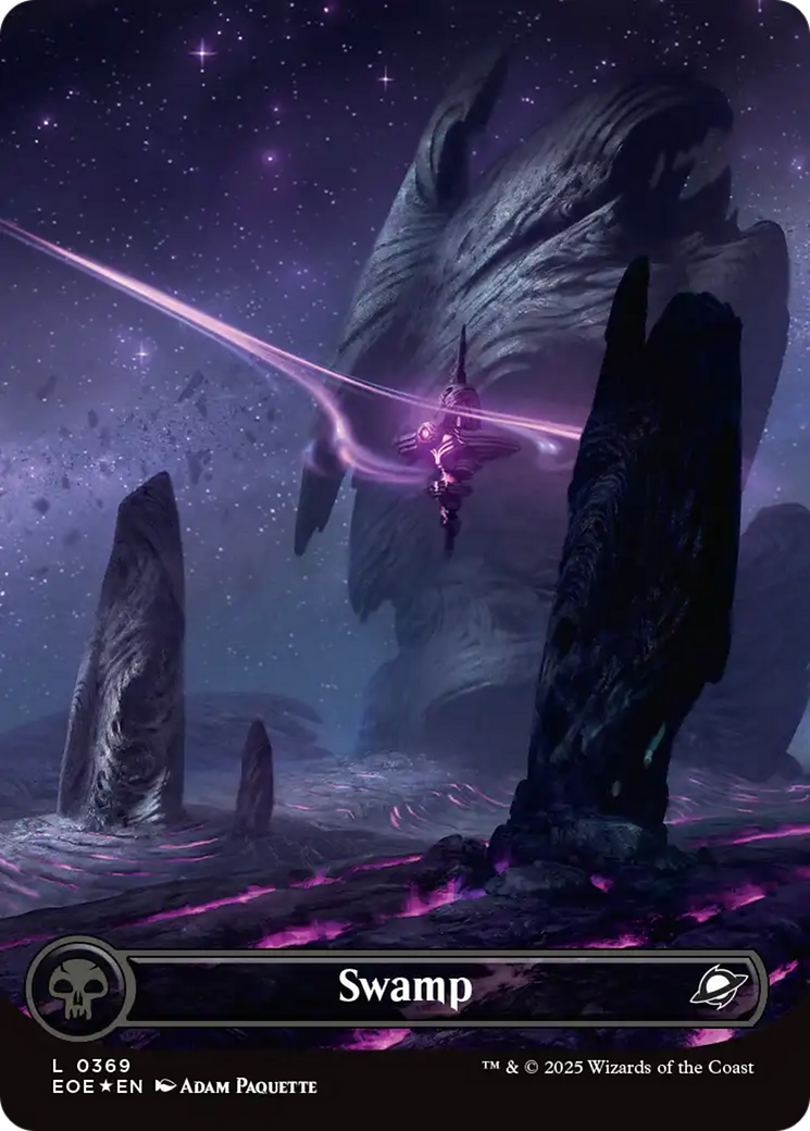 Swamp (0369) (Borderless) (Galaxy Foil) [Edge of Eternities] | Good Games North