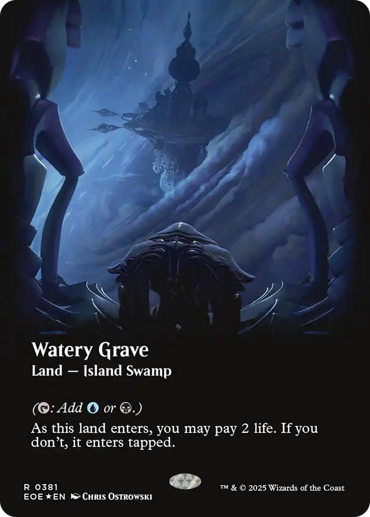 Watery Grave (Borderless) (Galaxy Foil) [Edge of Eternities] | Good Games North