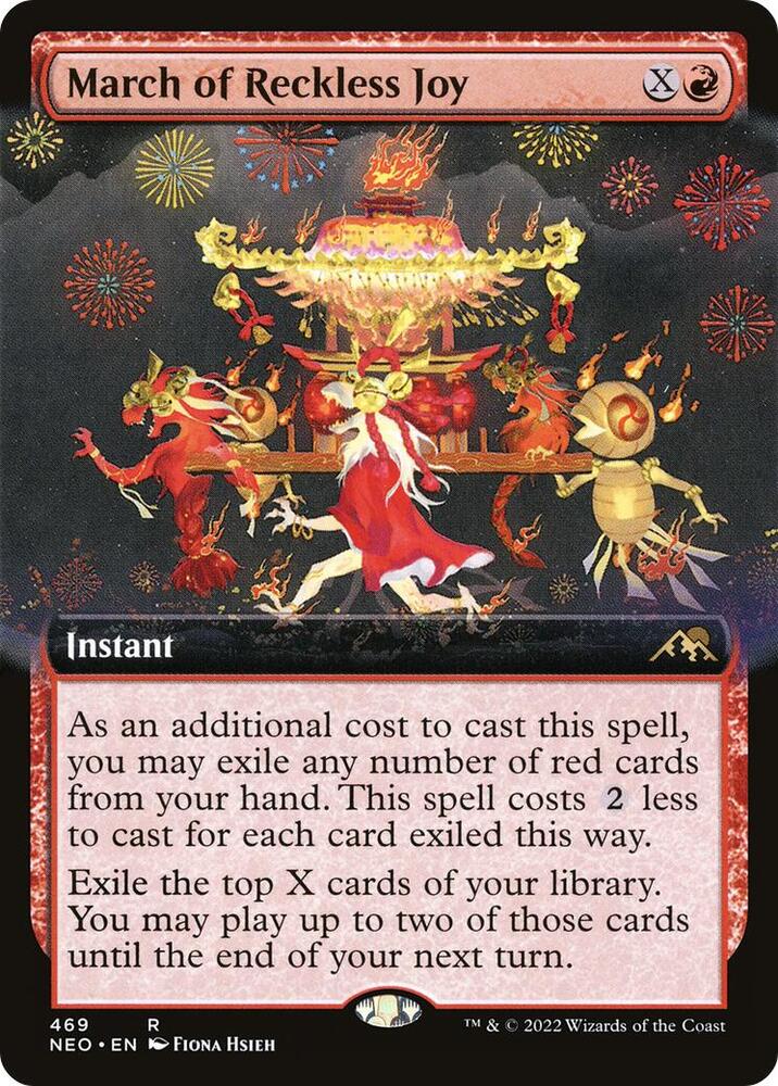 March of Reckless Joy 469/302 (Kamigawa: Neon Dynasty)  - Extended Art Foil | Good Games North