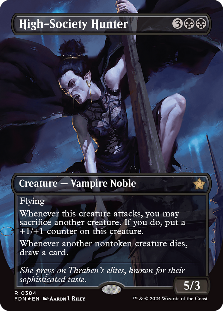 High-Society Hunter (Borderless) (Mana Foil) [Foundations] | Good Games North