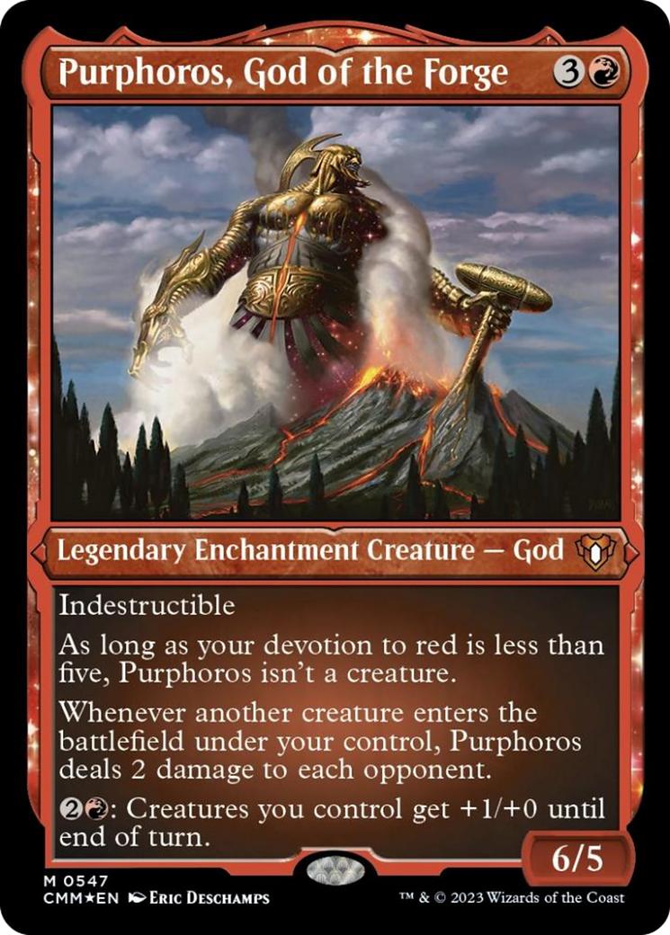 Purphoros, God of the Forge (Foil Etched) [Commander Masters] | Good Games North