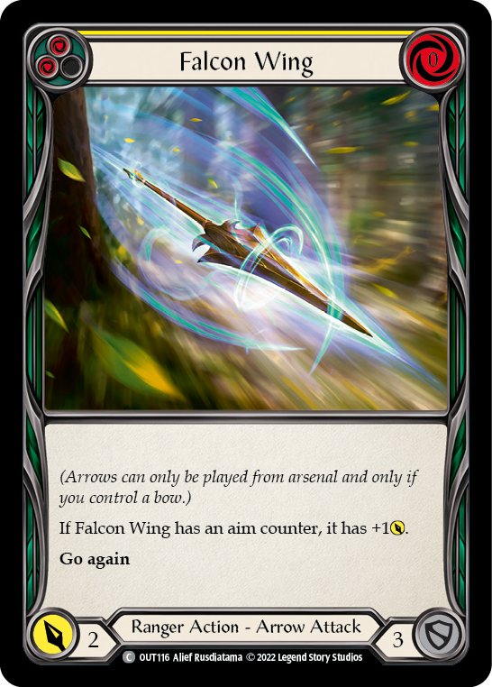 Falcon Wing (Yellow) [OUT116] (Outsiders)  Rainbow Foil | Good Games North