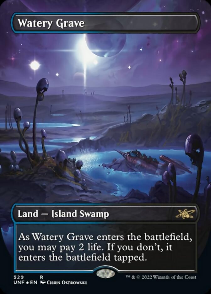 Watery Grave (Borderless) (Galaxy Foil) [Unfinity] | Good Games North