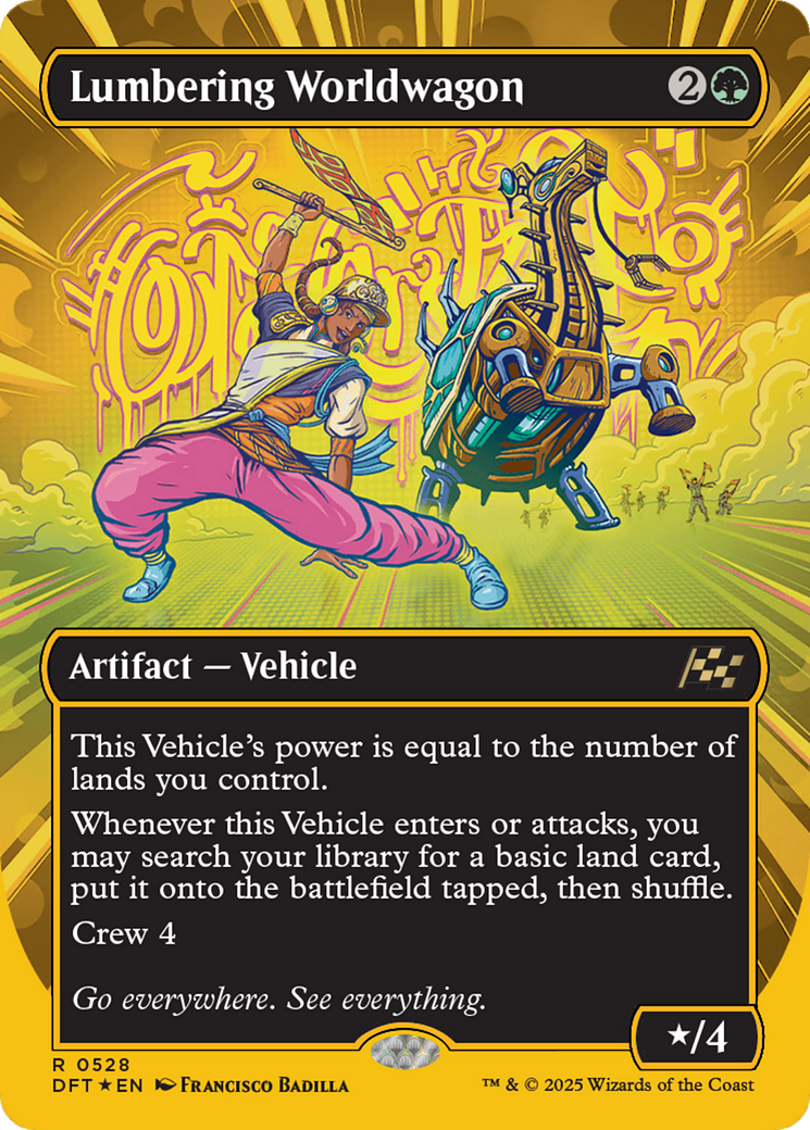 Lumbering Worldwagon (Borderless) (First-Place Foil) [Aetherdrift] | Good Games North