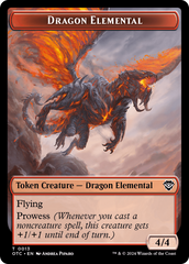 Dragon Elemental // Treasure Double-Sided Token [Outlaws of Thunder Junction Commander Tokens] | Good Games North