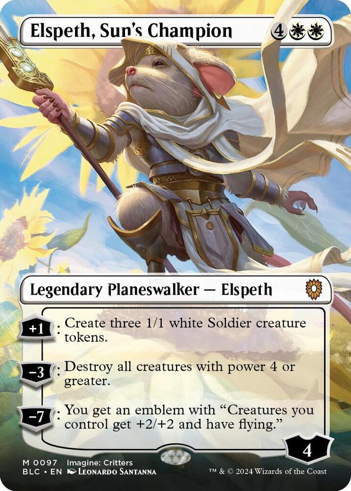 Elspeth, Sun's Champion 97 (Commander: Bloomburrow)  - Borderless Foil | Good Games North