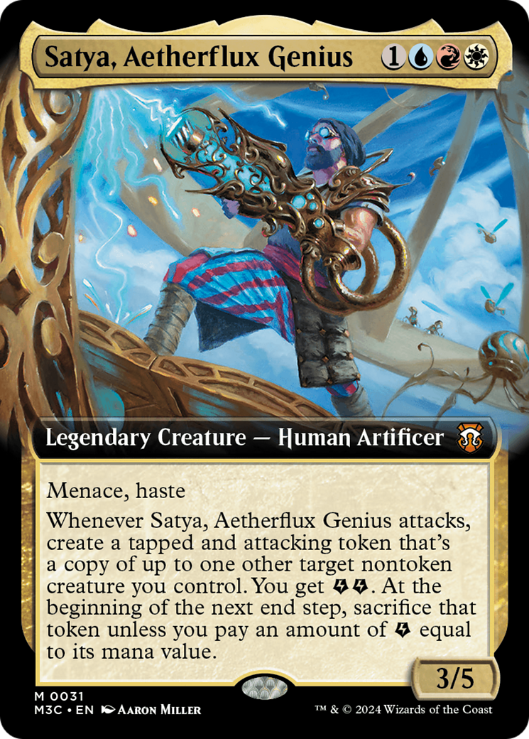 Satya, Aetherflux Genius (Extended Art) [Modern Horizons 3 Commander] | Good Games North