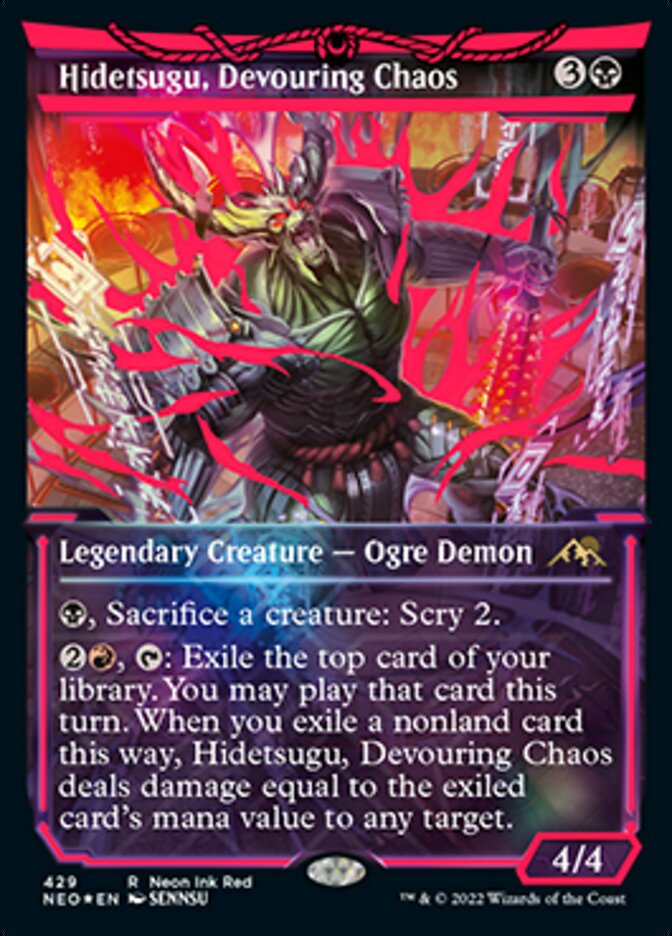 Hidetsugu, Devouring Chaos (Neon Ink Red) [Kamigawa: Neon Dynasty] | Good Games North