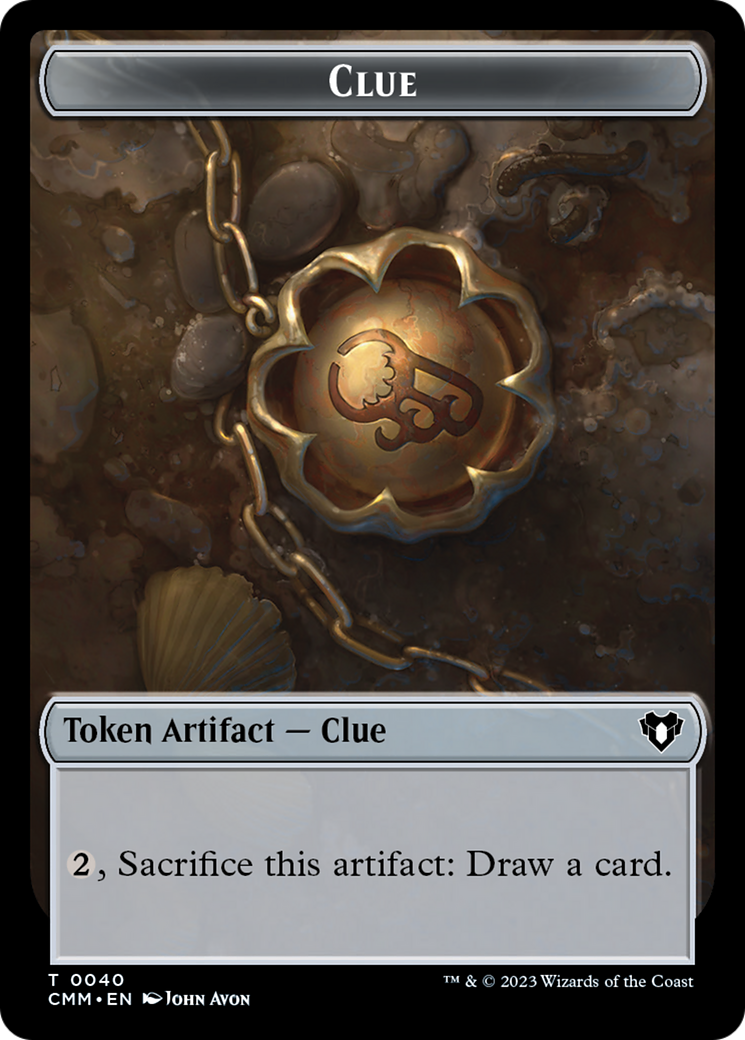 Clue // Cat (0005) Double-Sided Token [Commander Masters Tokens] | Good Games North