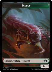 Zombie (Ripple Foil) // Insect (0027) Double-Sided Token [Modern Horizons 3 Tokens] | Good Games North