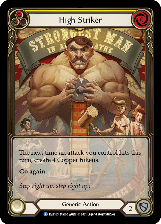 High Striker (Yellow) [EVR165] (Everfest)  1st Edition Extended Art Rainbow Foil | Good Games North