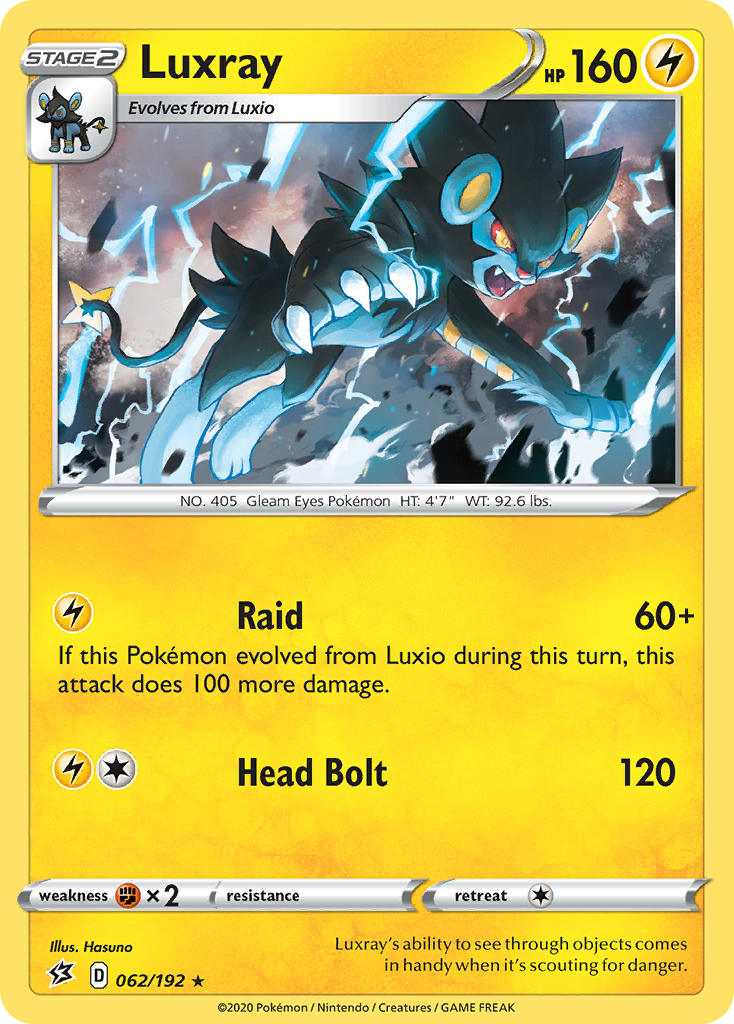 Luxray (062/192) (Theme Deck Exclusive) [Sword & Shield: Rebel Clash] | Good Games North