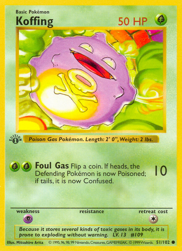 Koffing (51/102) (Shadowless) [Base Set 1st Edition] | Good Games North