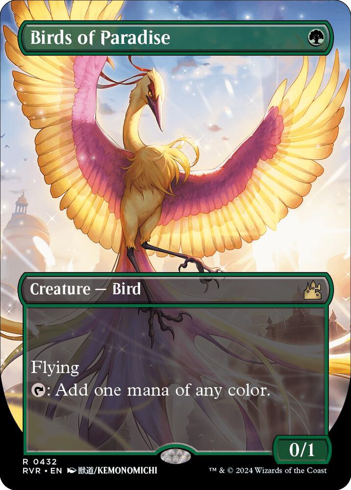 Birds of Paradise 432/291 (Ravnica Remastered)  - Borderless Foil | Good Games North