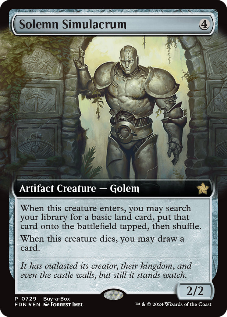 Solemn Simulacrum (Extended Art) (Buy-A-Box) [Foundations Promos] | Good Games North