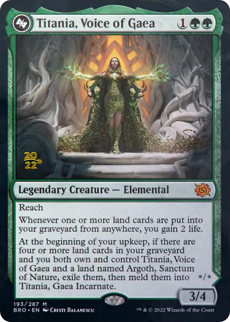 Titania, Voice of Gaea [The Brothers' War Prerelease Promos] | Good Games North