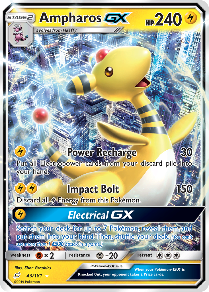 Ampharos GX (43/181) [Sun & Moon: Team Up] | Good Games North