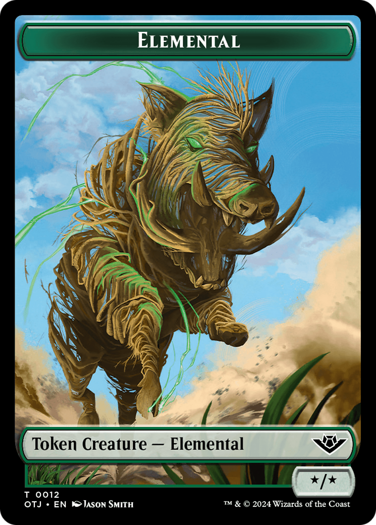 Mercenary // Elemental Double-Sided Token [Outlaws of Thunder Junction Tokens] | Good Games North
