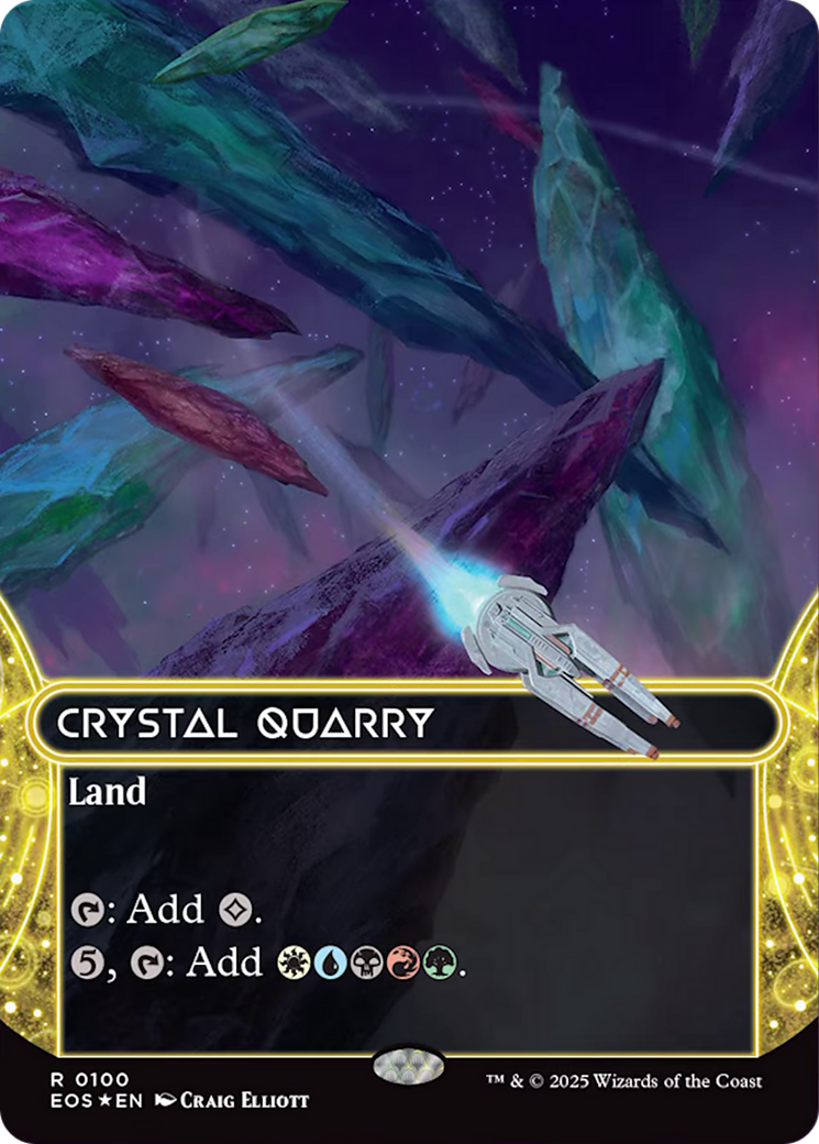 Crystal Quarry (0100) (Borderless) (Galaxy Foil) [Edge of Eternities: Stellar Sights] | Good Games North
