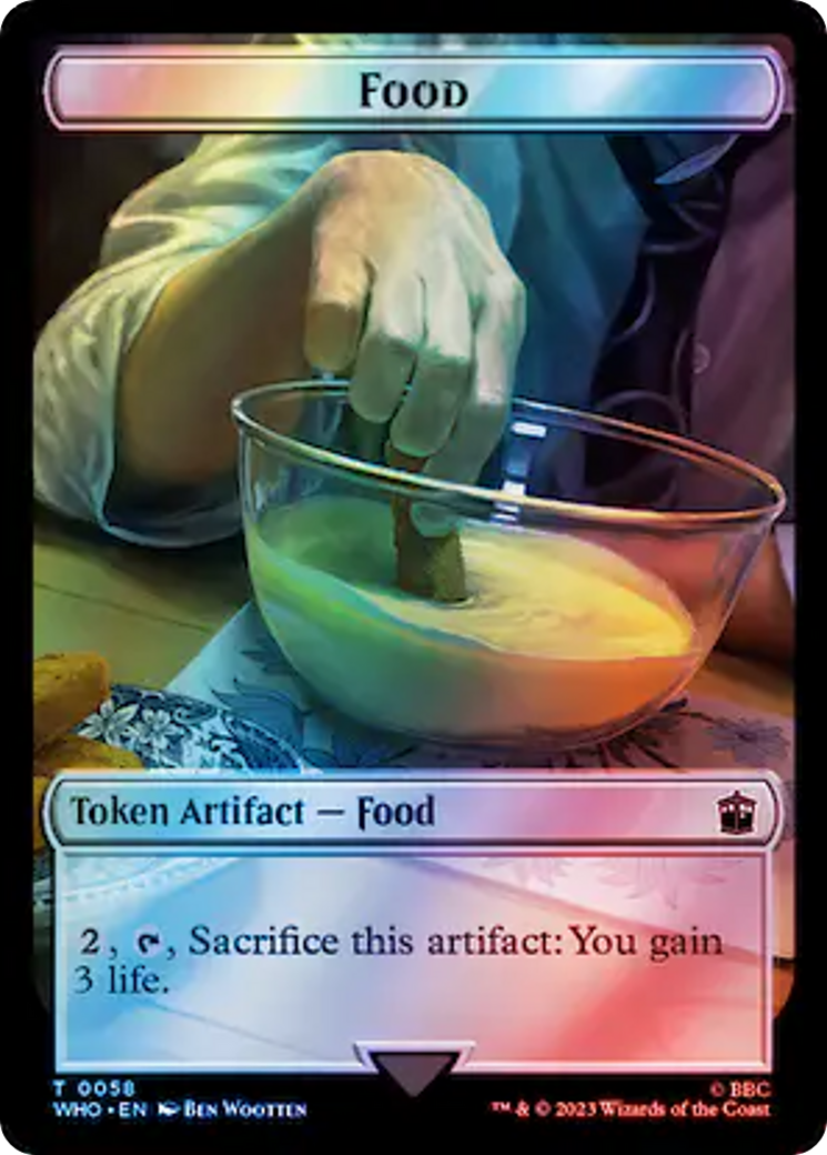 Alien Rhino // Food (0058) Double-Sided Token (Surge Foil) [Doctor Who Tokens] | Good Games North