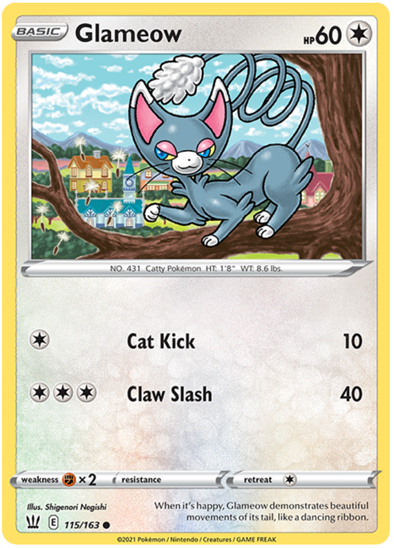 Glameow (115/163) [Sword & Shield: Battle Styles] | Good Games North