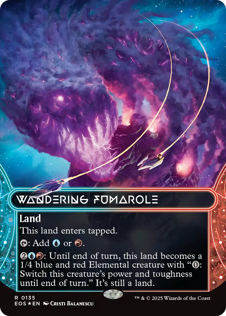 Wandering Fumarole (0135) (Borderless) (Galaxy Foil) [Edge of Eternities: Stellar Sights] | Good Games North