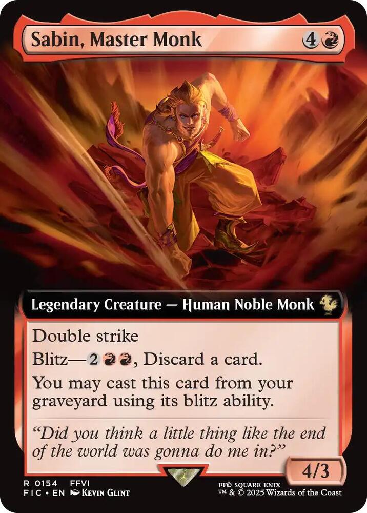 Sabin Master Monk Extended Art (Commander: FINAL FANTASY)  | Good Games North