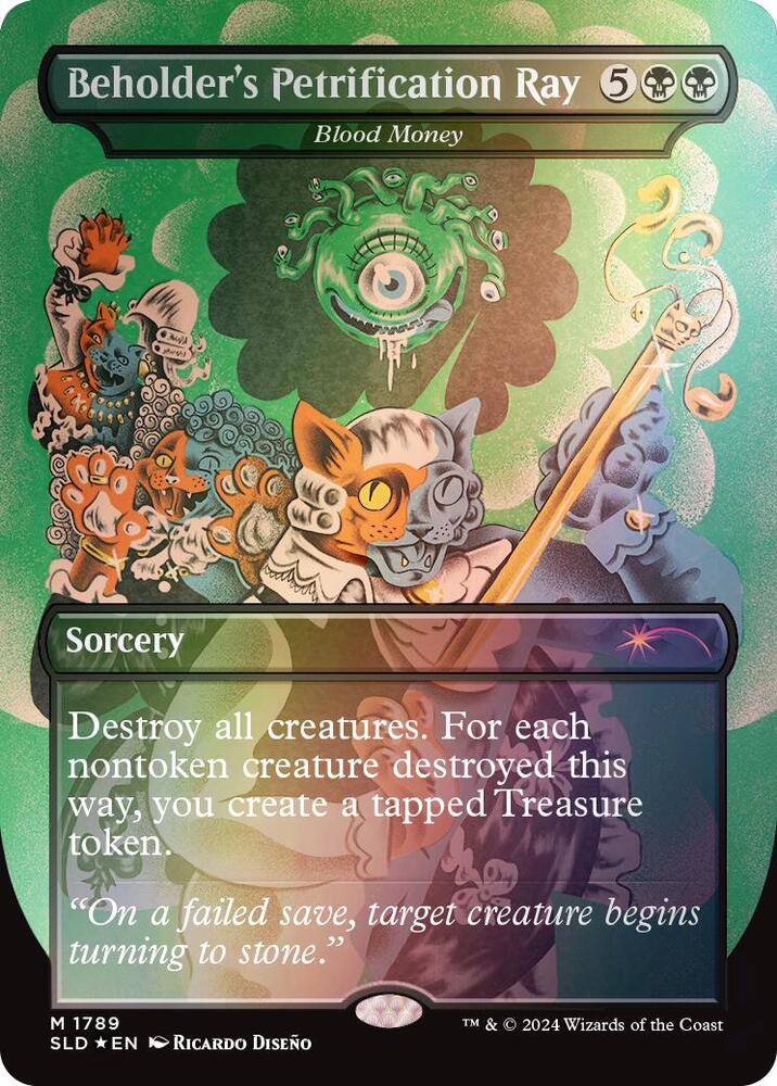 Beholders Petrification Ray Blood Money Rainbow Foil (Secret Lair Drop Series)  - Foil | Good Games North