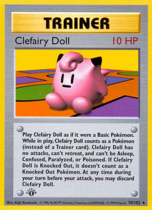 Clefairy Doll (70/102) (Shadowless) [Base Set 1st Edition] | Good Games North
