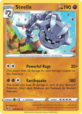 Steelix (139/264) (Theme Deck Exclusive) [Sword & Shield: Fusion Strike] | Good Games North