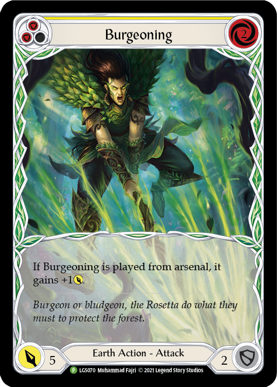Burgeoning (Yellow) [LGS070] (Promo)  Rainbow Foil | Good Games North