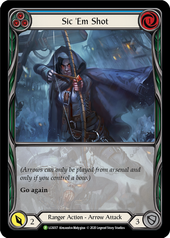 Sic 'Em Shot (Blue) [LGS037] (Promo)  Rainbow Foil | Good Games North