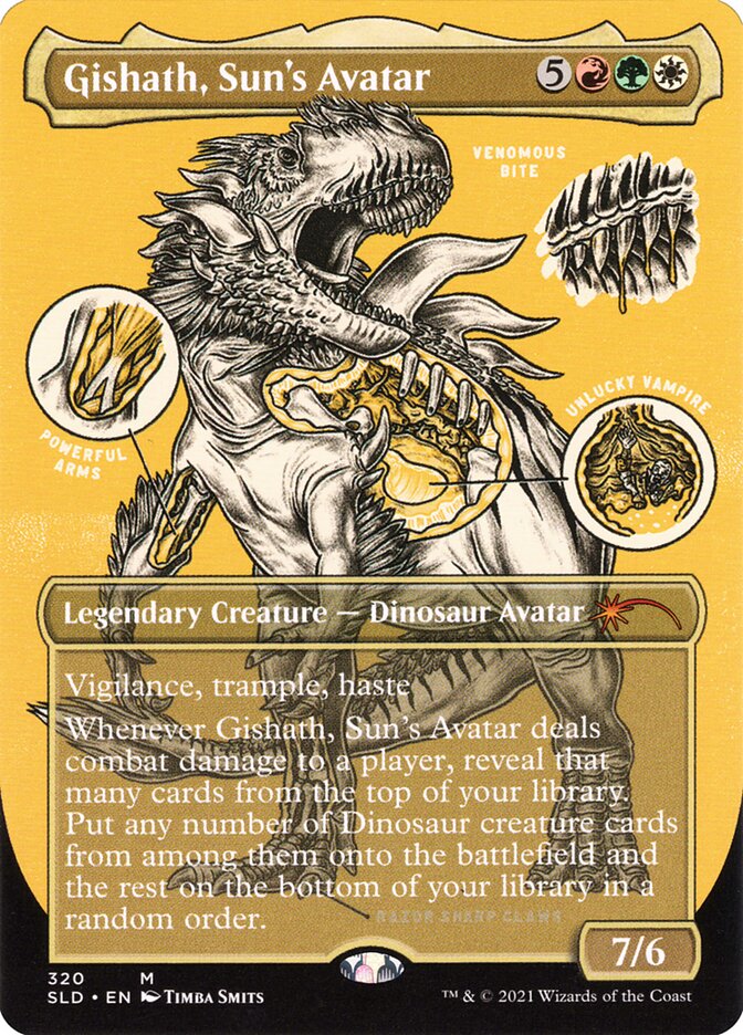 Gishath, Sun's Avatar (Borderless Foil Etched) [Secret Lair Drop Series] | Good Games North