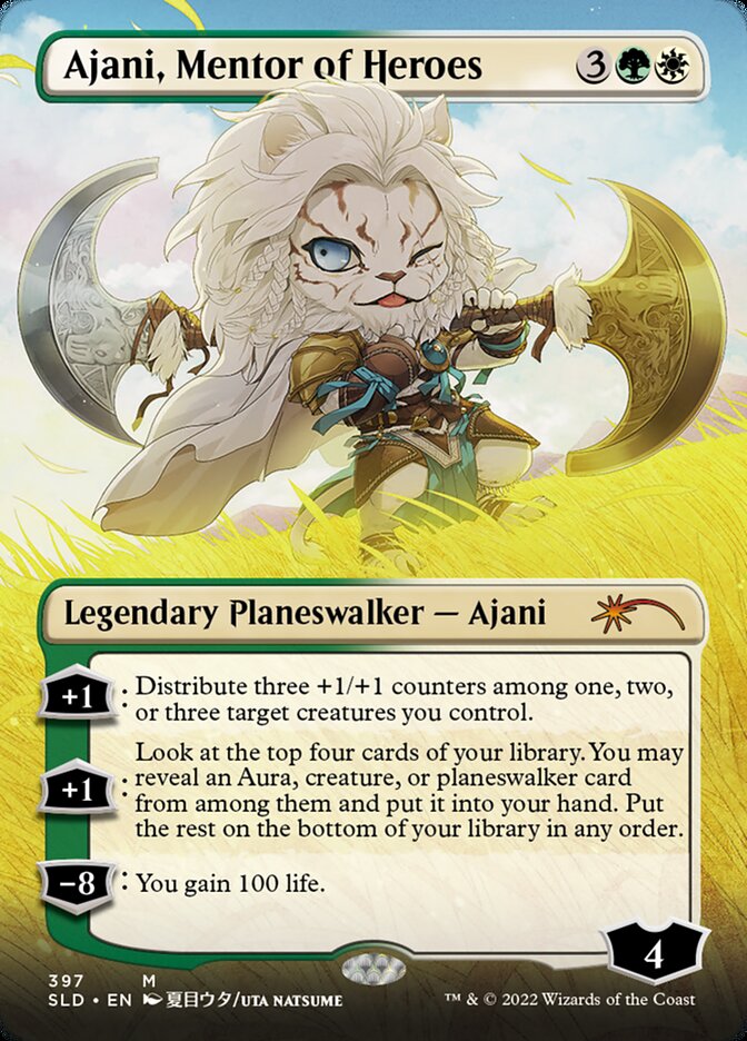 Ajani, Mentor of Heroes (Borderless) [Secret Lair Drop Series] | Good Games North