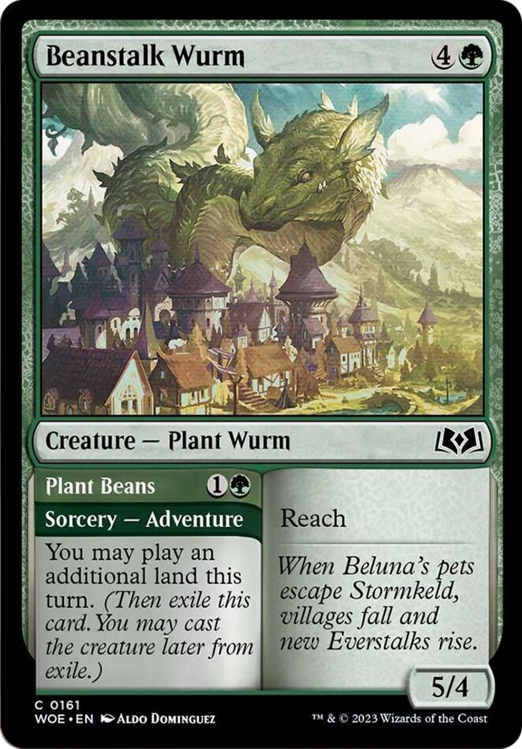 Beanstalk Wurm // Plant Beans [Wilds of Eldraine] | Good Games North