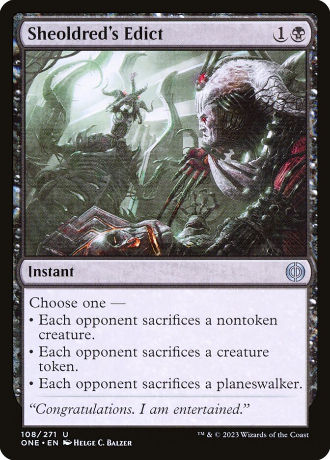 Sheoldred's Edict 108 (Phyrexia: All Will Be One)  - Foil | Good Games North