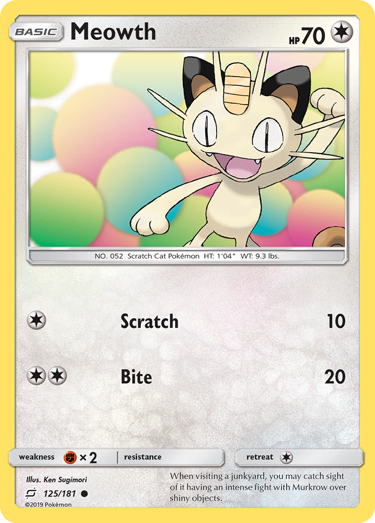 Meowth (125/181) [Sun & Moon: Team Up] | Good Games North