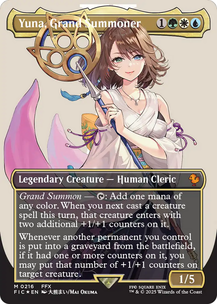 Yuna, Grand Summoner (Borderless) (Surge Foil) [FINAL FANTASY Commander] | Good Games North