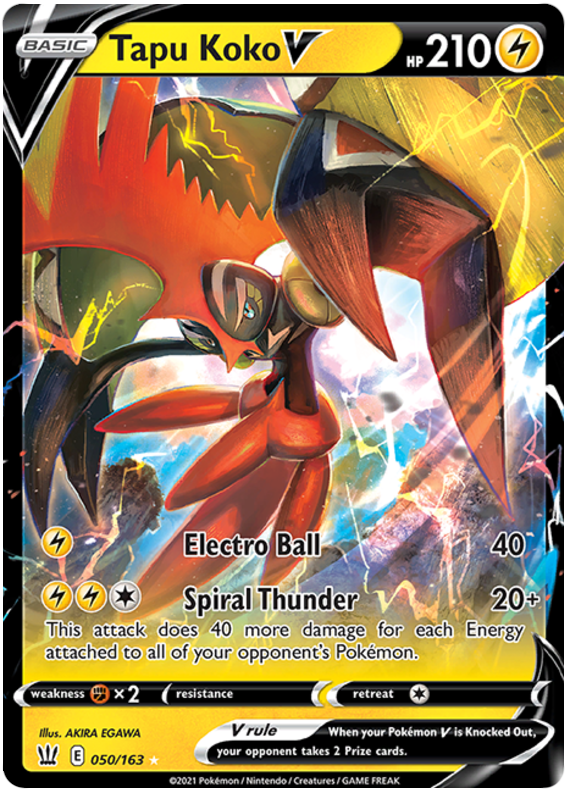 Tapu Koko V (050/163) [Sword & Shield: Battle Styles] | Good Games North
