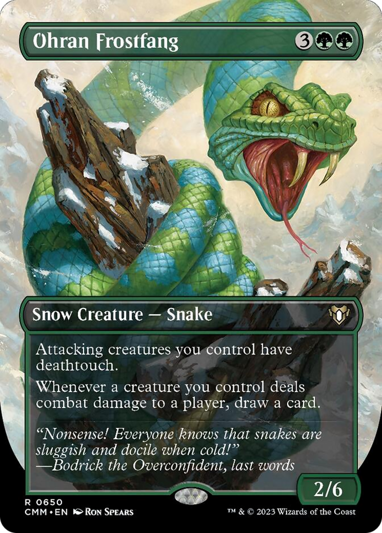Ohran Frostfang (Borderless Alternate Art) [Commander Masters] | Good Games North