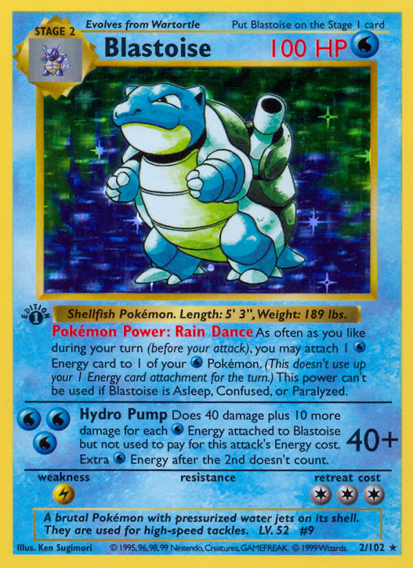 Blastoise (2/102) (Shadowless) [Base Set 1st Edition] | Good Games North