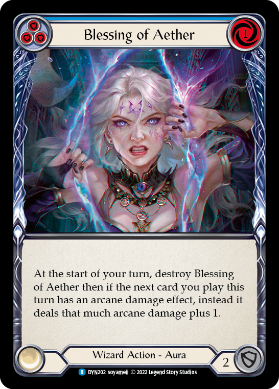 Blessing of Aether (Blue) [DYN202] (Dynasty)  Rainbow Foil | Good Games North