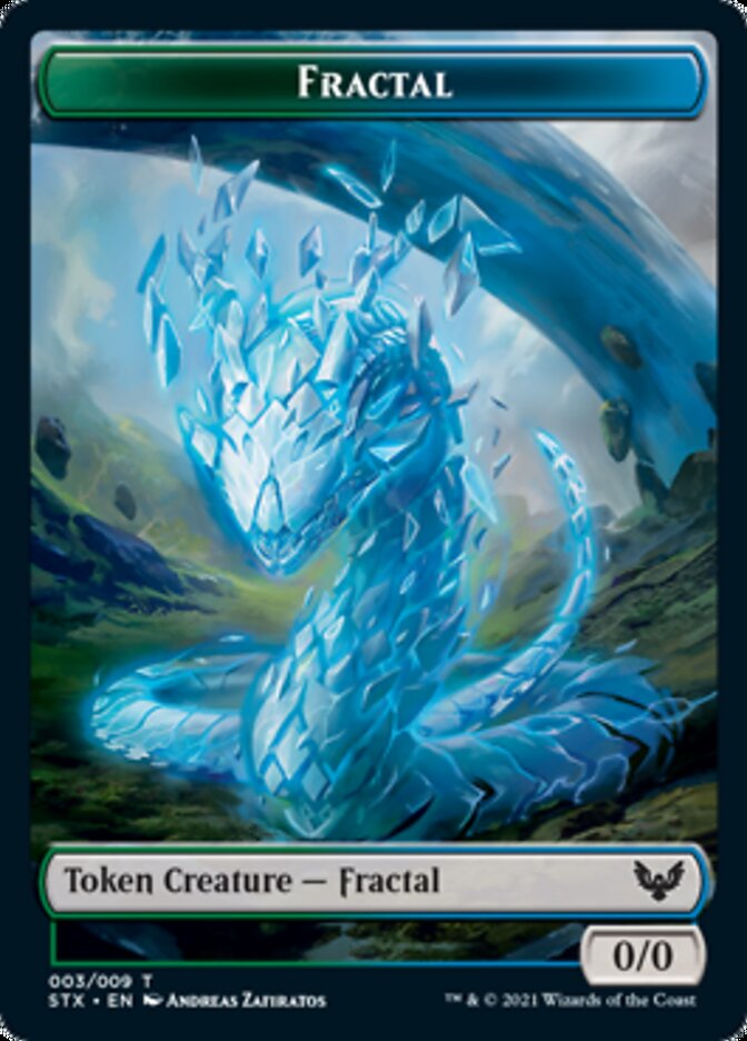 Elemental // Fractal Double-Sided Token [Strixhaven: School of Mages Tokens] | Good Games North