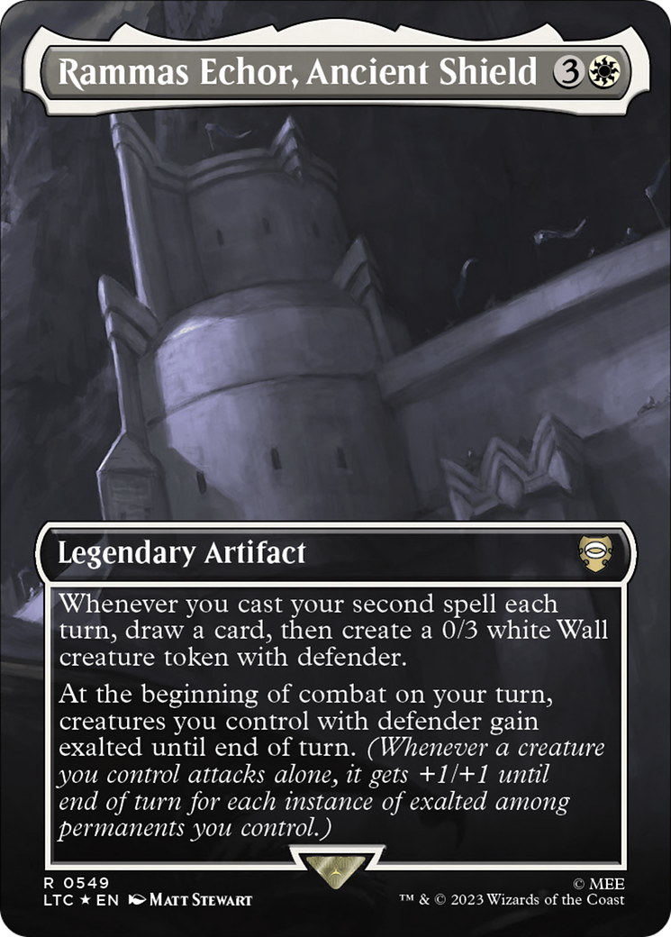 Rammas Echor, Ancient Shield (Borderless) (Surge Foil) [The Lord of the Rings: Tales of Middle-Earth Commander] | Good Games North