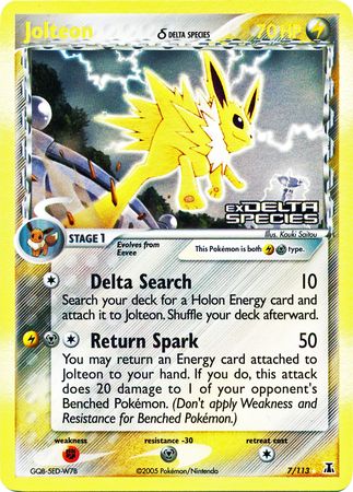 Jolteon (7/113) (Delta Species) (Stamped) [EX: Delta Species] | Good Games North
