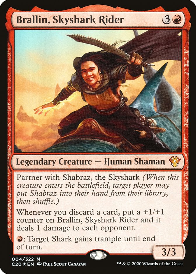 Brallin, Skyshark Rider (Commander 2020)  - Foil | Good Games North