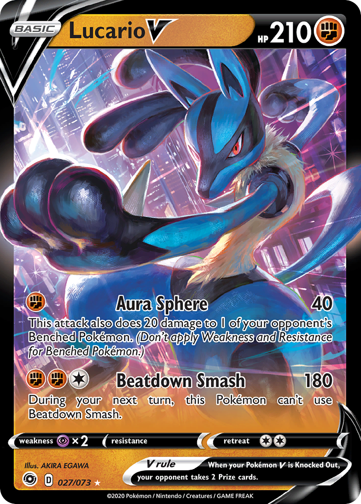Lucario V (027/073) (Intro Deck) [Sword & Shield: Champion's Path] | Good Games North