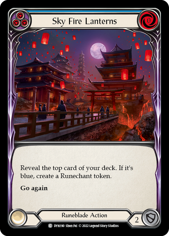 Sky Fire Lanterns (Blue) [DYN190] (Dynasty)  Rainbow Foil | Good Games North