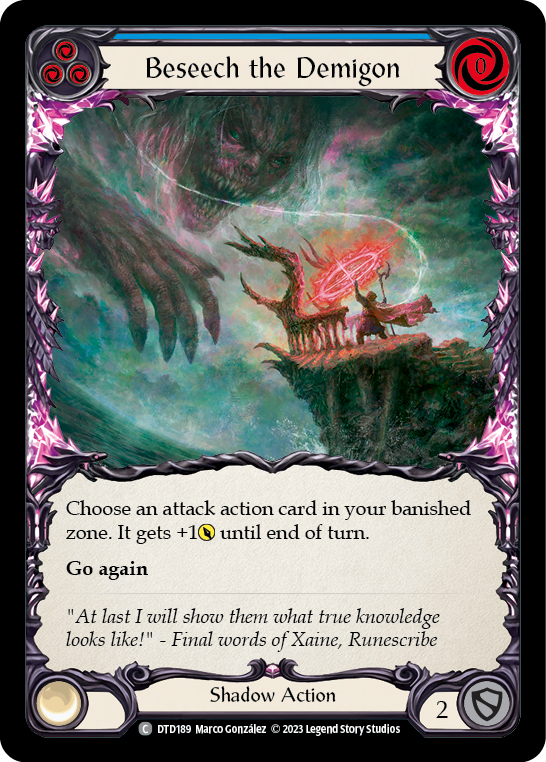 Beseech the Demigon (Blue) [DTD189] (Dusk Till Dawn)  Rainbow Foil | Good Games North
