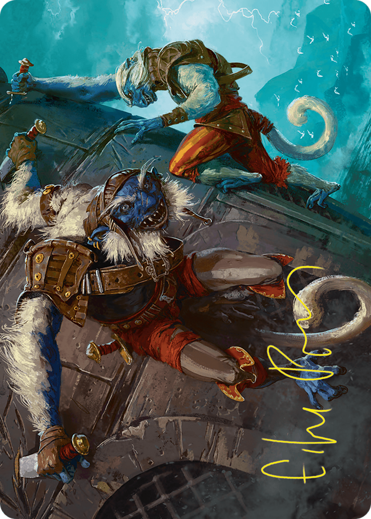Goblin Boarders Art Card (11/54) (Gold-Stamped Signature) [Foundations Art Series] | Good Games North